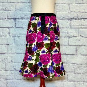 Tibi Silk Floral Knee-Length Skirt